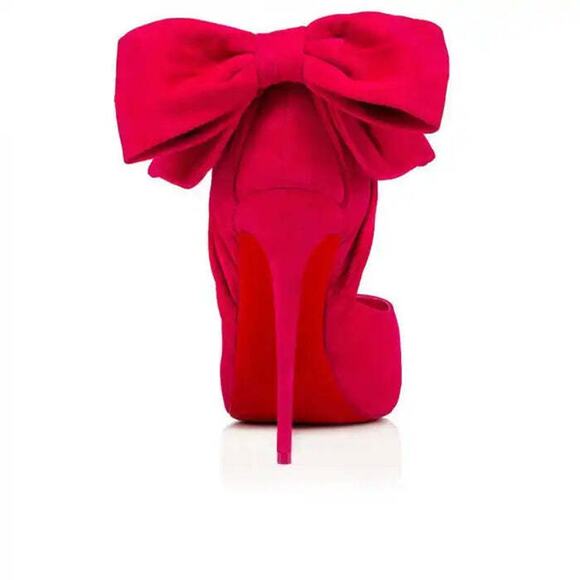 Christian Louboutin Rabakate Alta 120 Bomba Pink Suede Platform Heel Pump 37.5 - Picture 9 of 12
